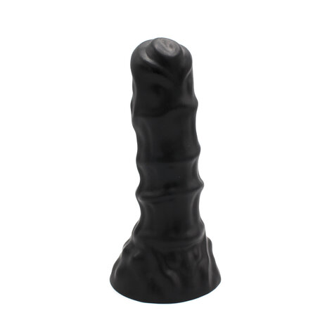 Dinoo XXL Dildo met Ribbels van TPE - zwart