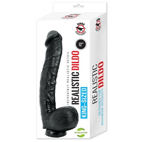 Dinoo King-size Dildo Curved 31 x 5.5 cm - zwart