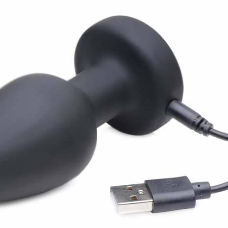 Zeus E-Stim Pro Siliconen Electrosex Vibrerende Buttplug met Afstandsbediening
