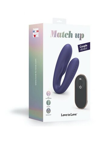Love to Love MATCH UP Partner Vibrator met Afstandsbediening - indigo