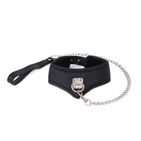 Basic Collar met leash van PU leer