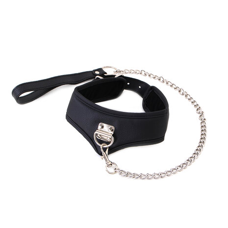 Basic Collar met leash van PU leer