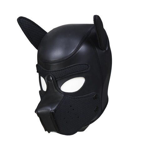 Kiotos - Neoprene Puppy Dog BDSM Hood - Zwart - Maat M