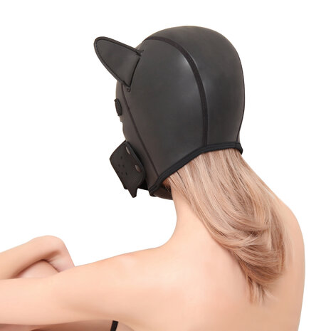 Kiotos - Neoprene Puppy Dog BDSM Hood - Zwart - Maat M