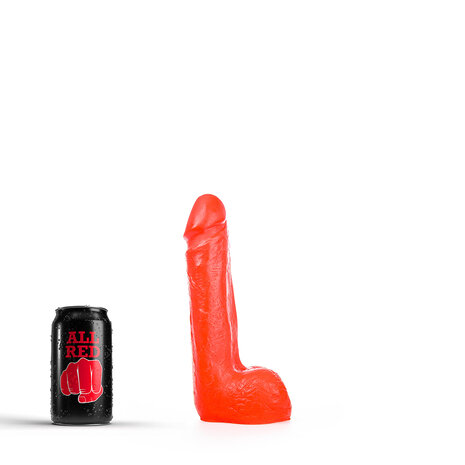 All Red - Dildo Met Balzak - 20 x 4,5 cm - Rood