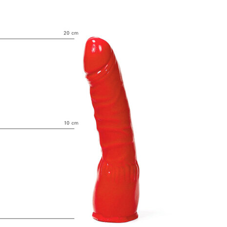 All Red - Licht Gebogen Dildo - 20 x 4,5 cm - Rood