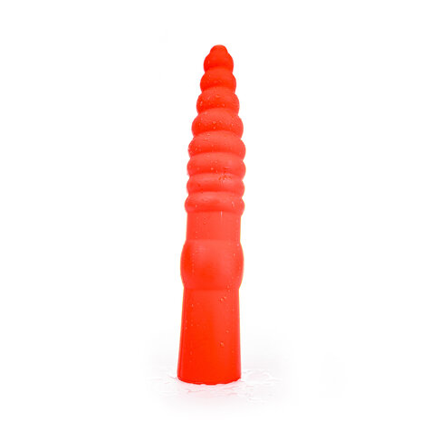 All Red - Geribbelde Anaal Dildo - 33 x 6 cm - Rood