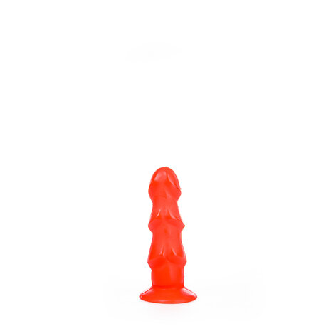 All Red - Anaal Dildo Met 3 dikke Ribbels - 17 x 5 cm - Rood