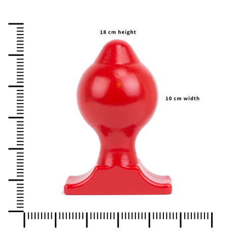 All Red Buttplug 18 x 10 cm - rood