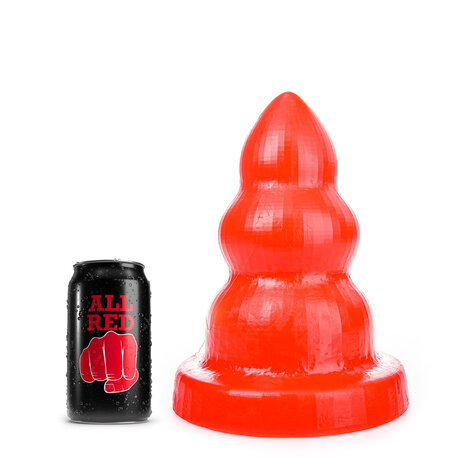 All Red - Triple Pleasure Buttplug - Rood - Maat M