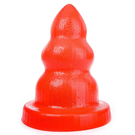 All Red Triple Pleasure Anaal Dildo - rood - maat L