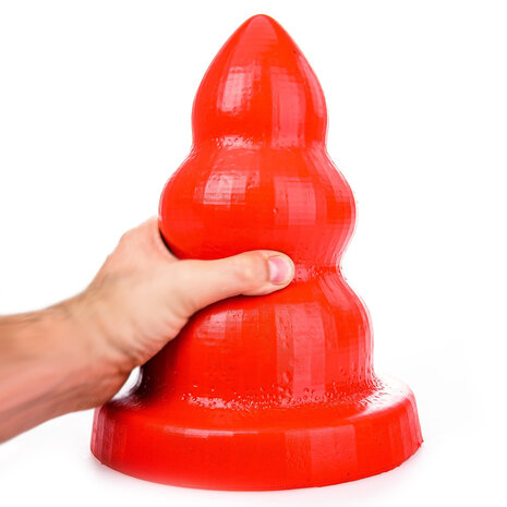 All Red - Triple Pleasure Buttplug - Rood - Maat L