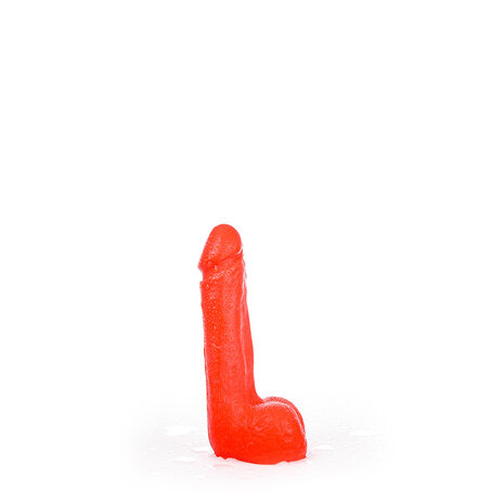 All Red - Dildo Met Balzak - 20 x 4,5 cm - Rood