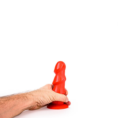 All Red - Anaal Dildo Met 3 dikke Ribbels - 17 x 5 cm - Rood