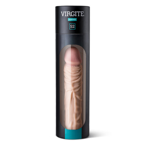 Virgite - Penis sleeve die echt aanvoelt 19.5 cm - lichte huidskleur