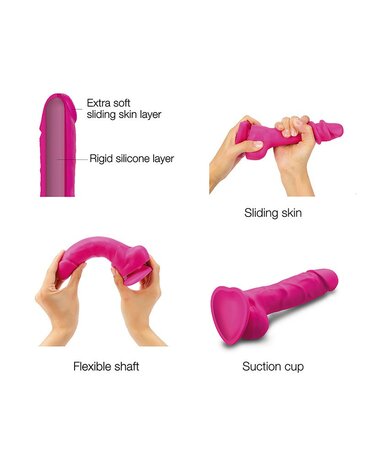 Strap-on-Me Sliding Skin Realistische Dildo - roze - maat S