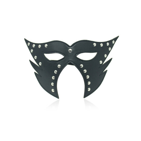 Kattenmasker met uitsparing voor neus en mond - zwart