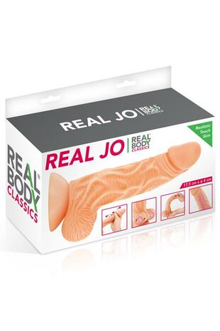 Real Body Real Jo Realistische Zuignap Vibrator met bewegende voorhuid 18.5 cm - lichte huidskleur