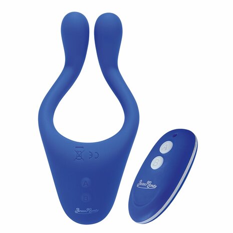 BeauMents Doppio 2.0 massager voor koppels met afstandsbediening - blauw