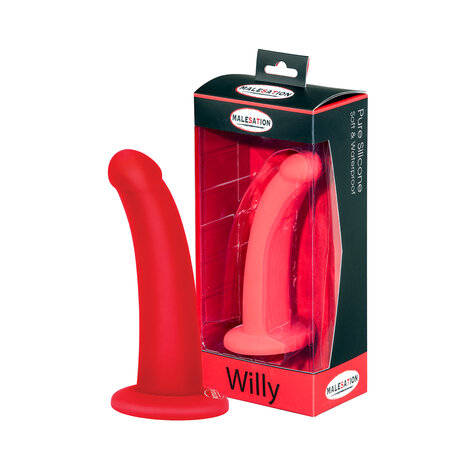 Malesation Anaal Dildo WILLY 15,5 x 3 cm - rood
