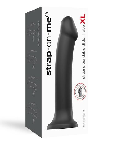 Strap-On-Me Semi-Realistische Dildo met zuignap - zwart - maat XL