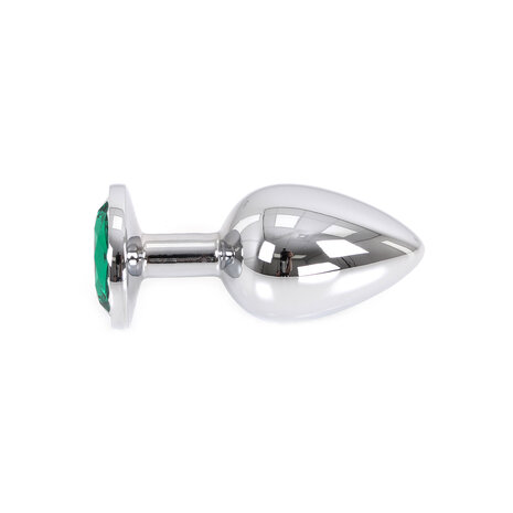 Kiotos - Buttplug Aluminium Met Groen Sierkristal - Maat L