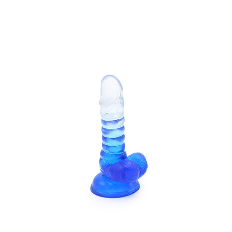 Kiotos Cox Color - Gekleurde Dildo 01 - 15,5 x 3 cm - Transparant/Blauw