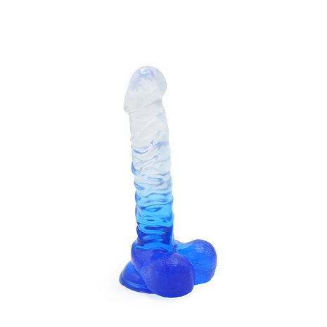 Kiotos Cox Color - Gekleurde Dildo 04 - 22,5 x 4 cm - Transparant/Blauw