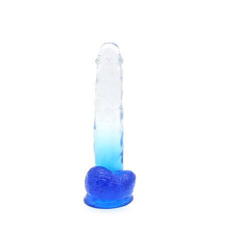 Kiotos Cox Color - Gekleurde Dildo 06 - 22,5 x 4,2 cm -Transparant/Blauw