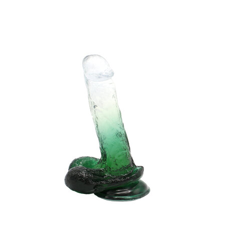 Kiotos Cox Color - Gekleurde Dildo 07 - 18 x 4 cm - Transparant/Groen