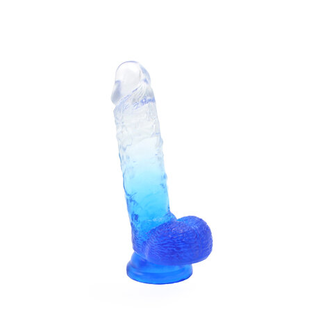 Kiotos Cox Color Gekleurde Dildo 08 - transparant/blauw