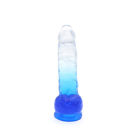 Kiotos Cox Color - Gekleurde Dildo 08 - 18,5 x 4 cm - Transparant/Blauw