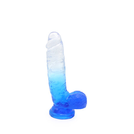 Kiotos Cox Color - Gekleurde Dildo 09 - 21,5 x 4,3 cm - Transparant/Blauw