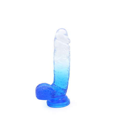 Kiotos Cox Color Gekleurde Dildo 09 - transparant/blauw