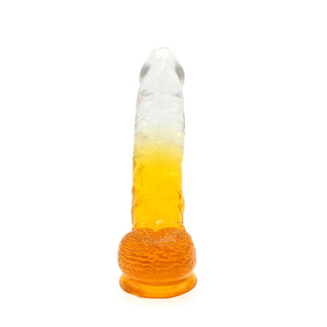 Kiotos Cox Color Gekleurde Dildo 10 - transparant/geel