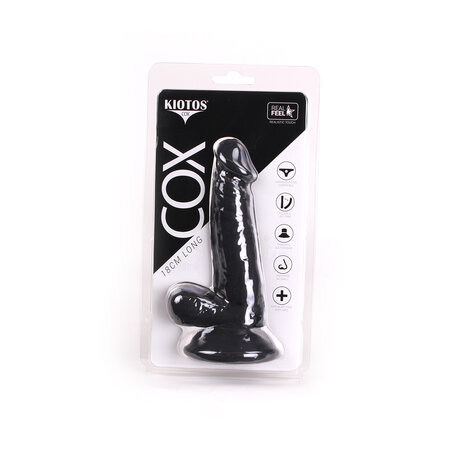 Kiotos Cox - Dildo 18 x 4 cm - Zwart