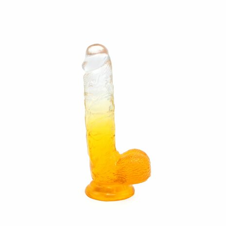 Kiotos Cox Color - Gekleurde Dildo 08 - 18,5 x 4 cm - Transparant/Geel