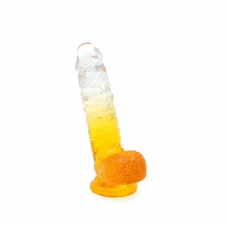 Kiotos Cox Color - Gekleurde Dildo 08 - 18,5 x 4 cm - Transparant/Geel