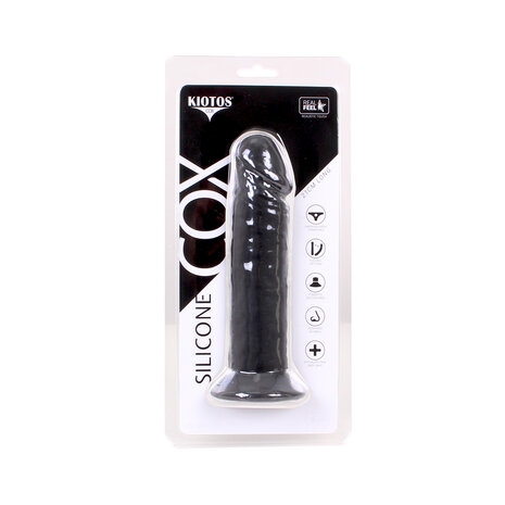 Kiotos Cox Siliconen Dildo met zuignap 21 x 4,5 cm - zwart