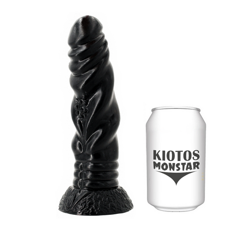 Kiotos Monstar - Hydra - Geribbelde Dildo - 21 x 4.8 cm - Zwart