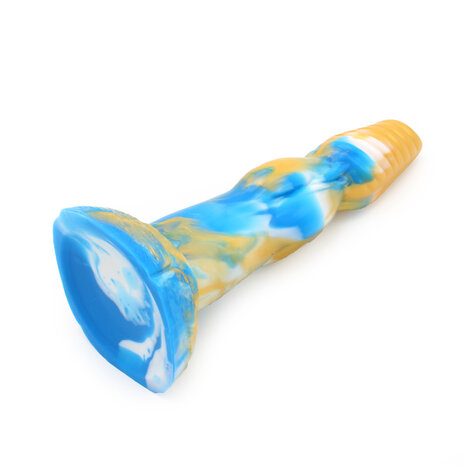 Kiotos Monstar Dildo Beast 19 - 25 x 6 cm - goud/blauw/wit