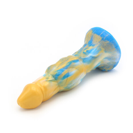 Kiotos Monstar Dildo Beast 15 - goud/blauw/wit