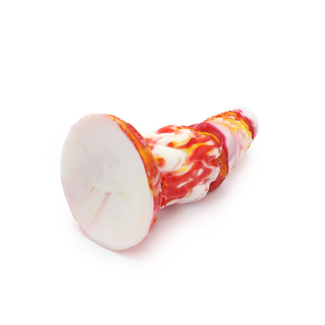 Kiotos Monstar Dildo Beast 4 - 21 x 6.5 cm - tie dye oranje/wit/rood