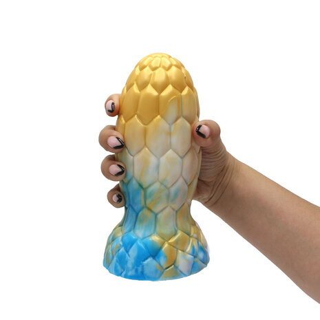 Kiotos Monstar Buttplug Beast Alien Egg 7 - 17.5 x 7.5 cm - tie dye goud/blauw