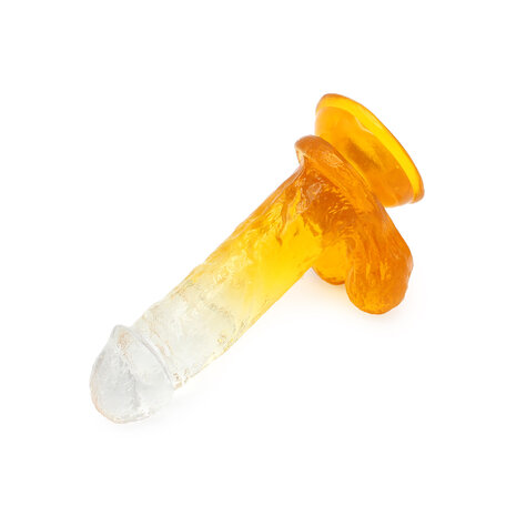 Kiotos Cox Color - Gekleurde Dildo 07 - 18 x 4 cm - Transparant/Geel