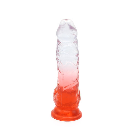 Kiotos Cox Color - Gekleurde Dildo 10 - 25 x 5,5 cm - Transparant/Rood