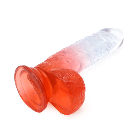 Kiotos Cox Color Gekleurde Dildo 10 - transparant/rood