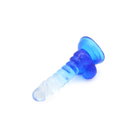 Kiotos Cox Color - Gekleurde Dildo 01 - 15,5 x 3 cm - Transparant/Blauw