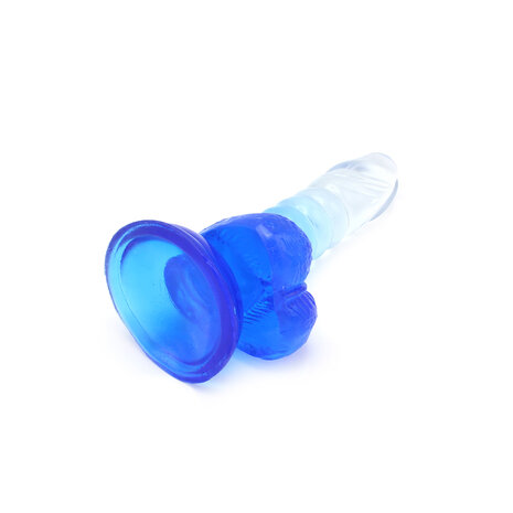 Kiotos Cox Color - Gekleurde Dildo 01 - 15,5 x 3 cm - Transparant/Blauw