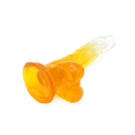 Kiotos Cox Color - Gekleurde Dildo 03 - 17,5 x 3,2 cm - Transparant/Geel